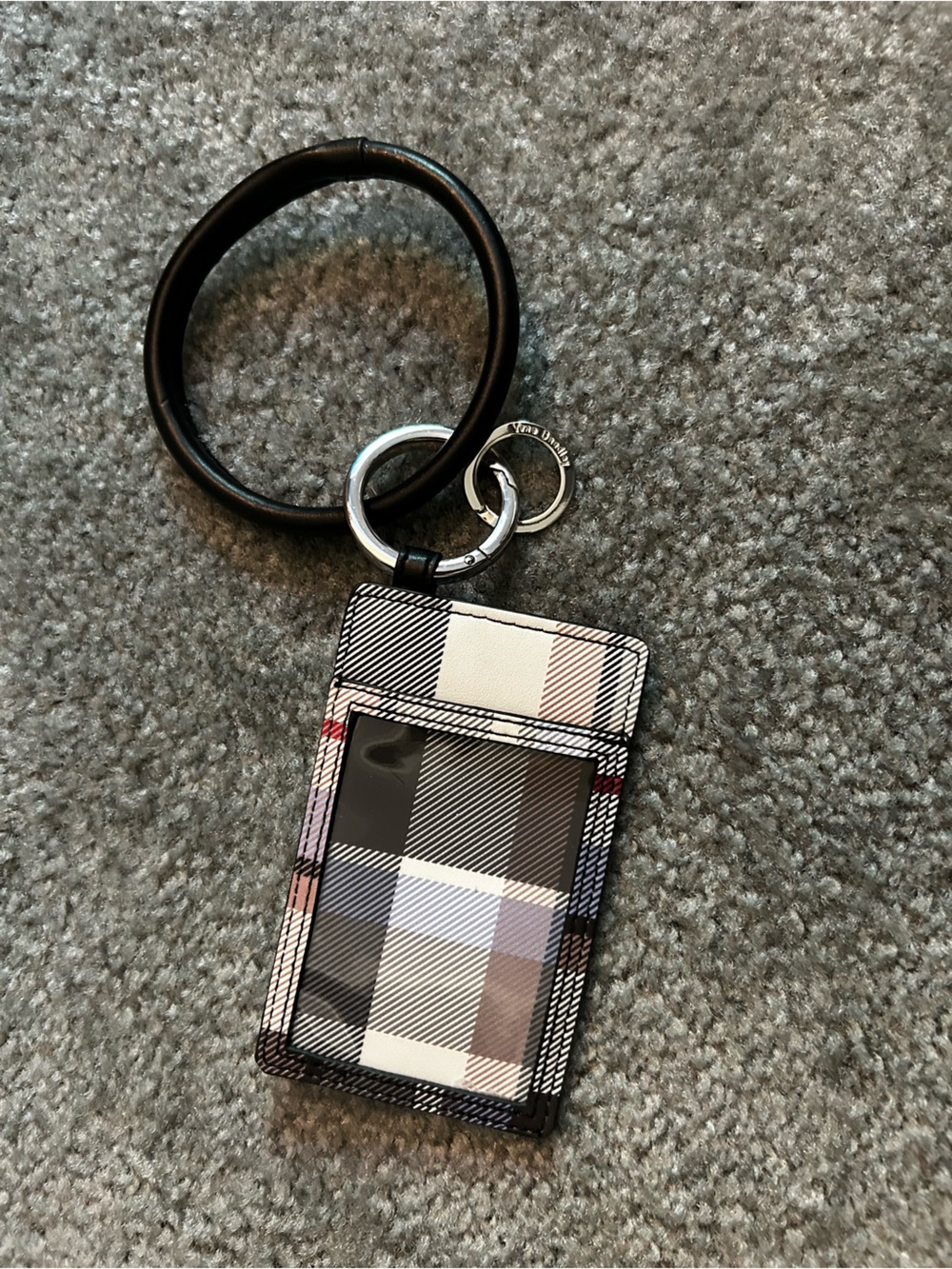 Vera Bradley Plaid Card Holder Key Ring Wristlet